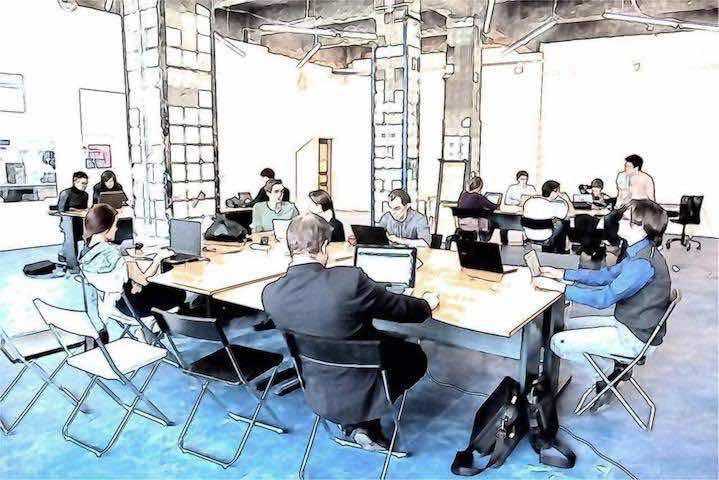 Une équipe dans des bureaux