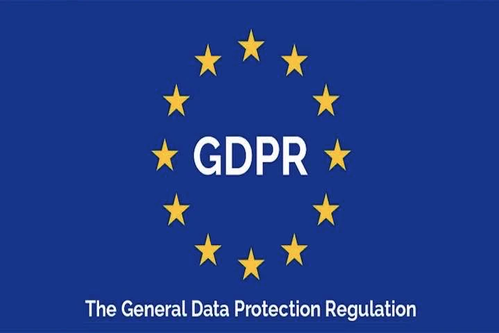Le logo RGPD sur fond bleu